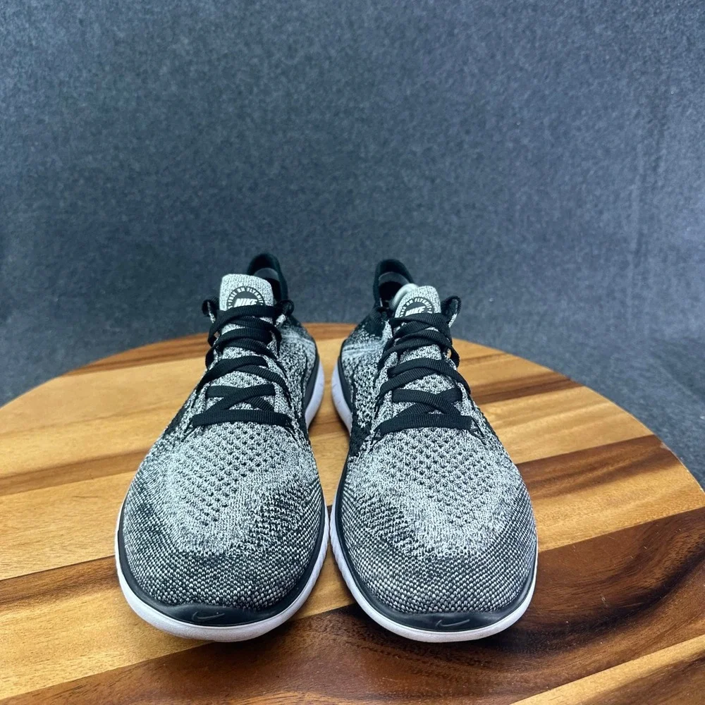 Nike Free RN Flyknit 2018 FK Oreo Grey Black White Shoes 942839-101 Womens Sz 8